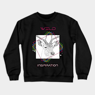 Deer Wild Nature Animal Illustration Art Drawing Crewneck Sweatshirt